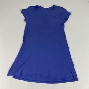 Lauren Ralph Lauren Shirt Womens Small Blue Tunic Short Sleeve Embroidered